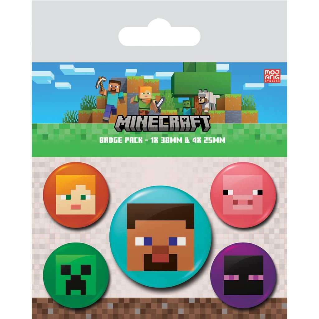 Minecraft (Faces) Badge Pack - KOOLTHINGS