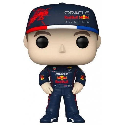 Funko Pop! vinyl figure of a driver in Oracle Red Bull Racing uniform and cap on a white background