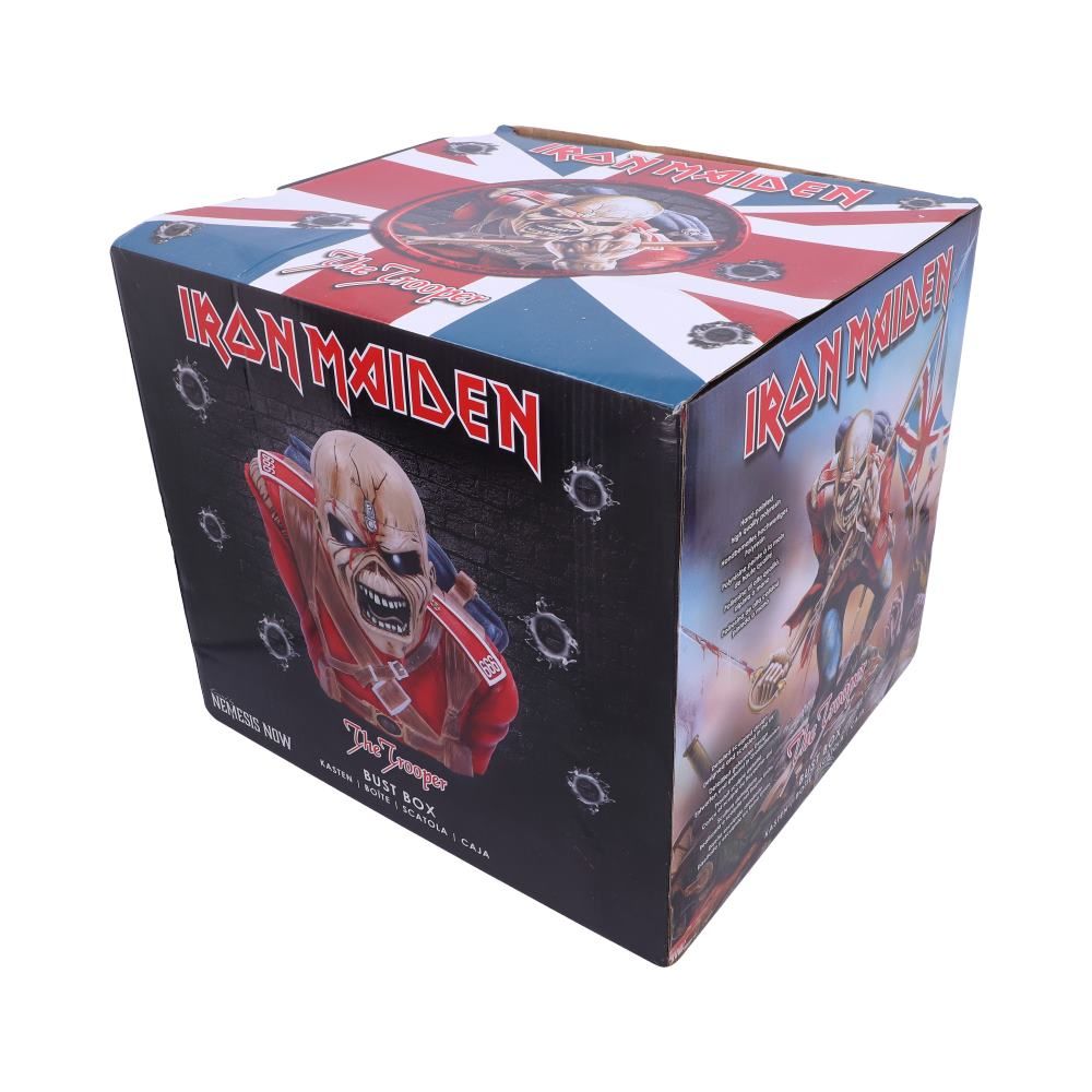 Iron Maiden music album box set with band logo and Union Jack design