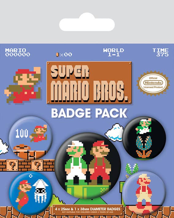 Super Mario Bros Badge Pack - KOOLTHINGS