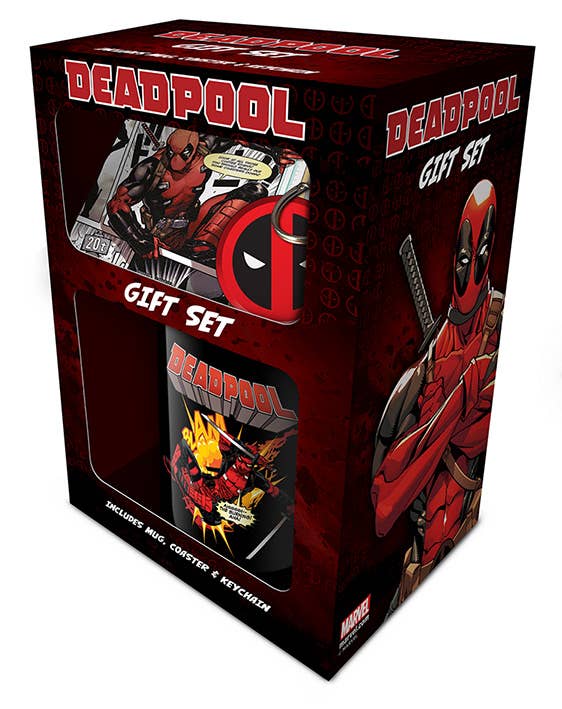 Deadpool (Merc Goals) Mug Coaster & Keychain Set - KOOLTHINGS