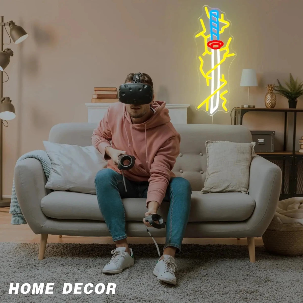 Anime Sword Neon Sign Japanese Sword Wall Art Light USB LED Neon Light for Bar Gaming Room Bedroom Decoration Birthday Gift