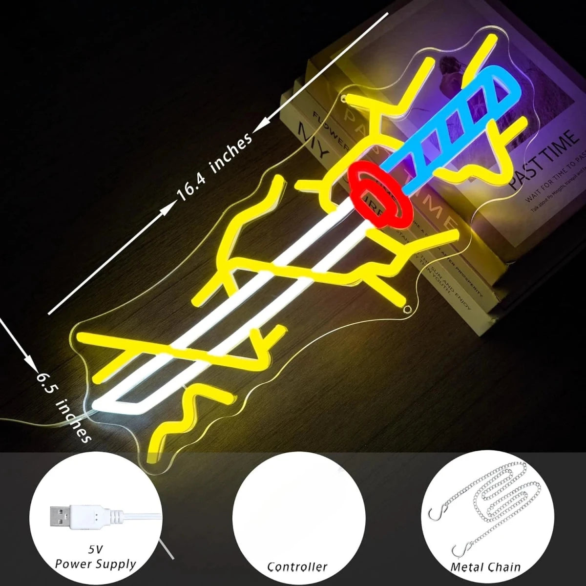 Anime Sword Neon Sign Japanese Sword Wall Art Light USB LED Neon Light for Bar Gaming Room Bedroom Decoration Birthday Gift