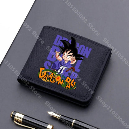 Dragon Ball Men Square Nylon Wallet Anime Character Print Money Clip Stylish Portable Multi Function Card Holder Cartoon Pouch - KOOLTHINGS