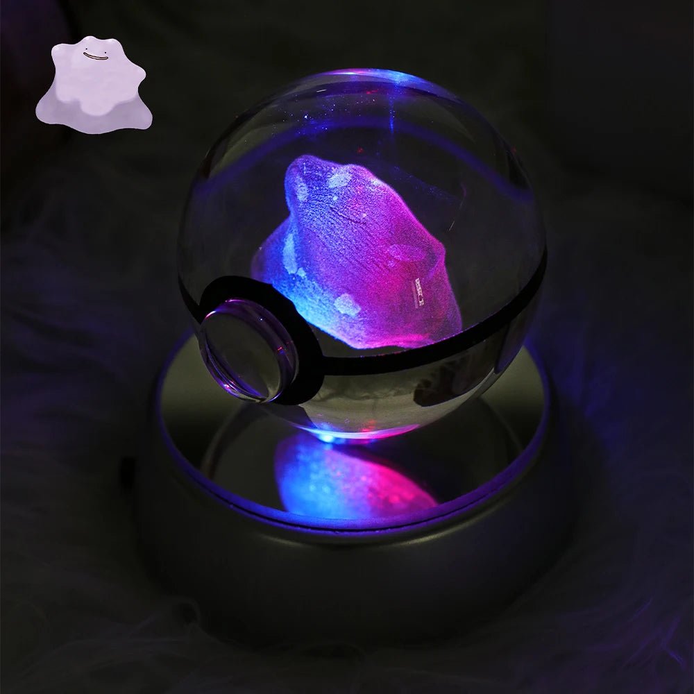 23 Styles POKEMON 3D Crystal Ball Eevee Umbreon Mega Charizard X Squirtle Bulbasaur Pokeball Figure Night Light Glass Ball Decor - KOOLTHINGS