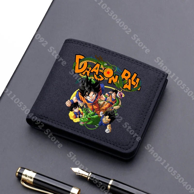 Dragon Ball Men Square Nylon Wallet Anime Character Print Money Clip Stylish Portable Multi Function Card Holder Cartoon Pouch - KOOLTHINGS