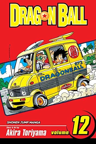 Dragon Ball manga volume 12 cover with a van and characters on a red background