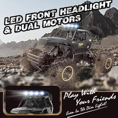 2 Batteries 1:12 Rock Crawler Rechargeable Off Road Truck 4WD Metal Shell LED Headlights RC Remote Control Off Road Car Truck - KOOLTHINGS