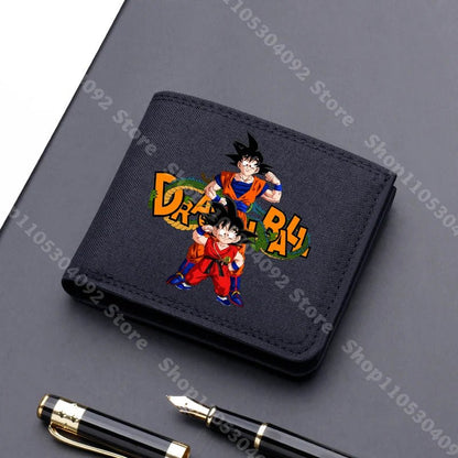 Dragon Ball Men Square Nylon Wallet Anime Character Print Money Clip Stylish Portable Multi Function Card Holder Cartoon Pouch - KOOLTHINGS