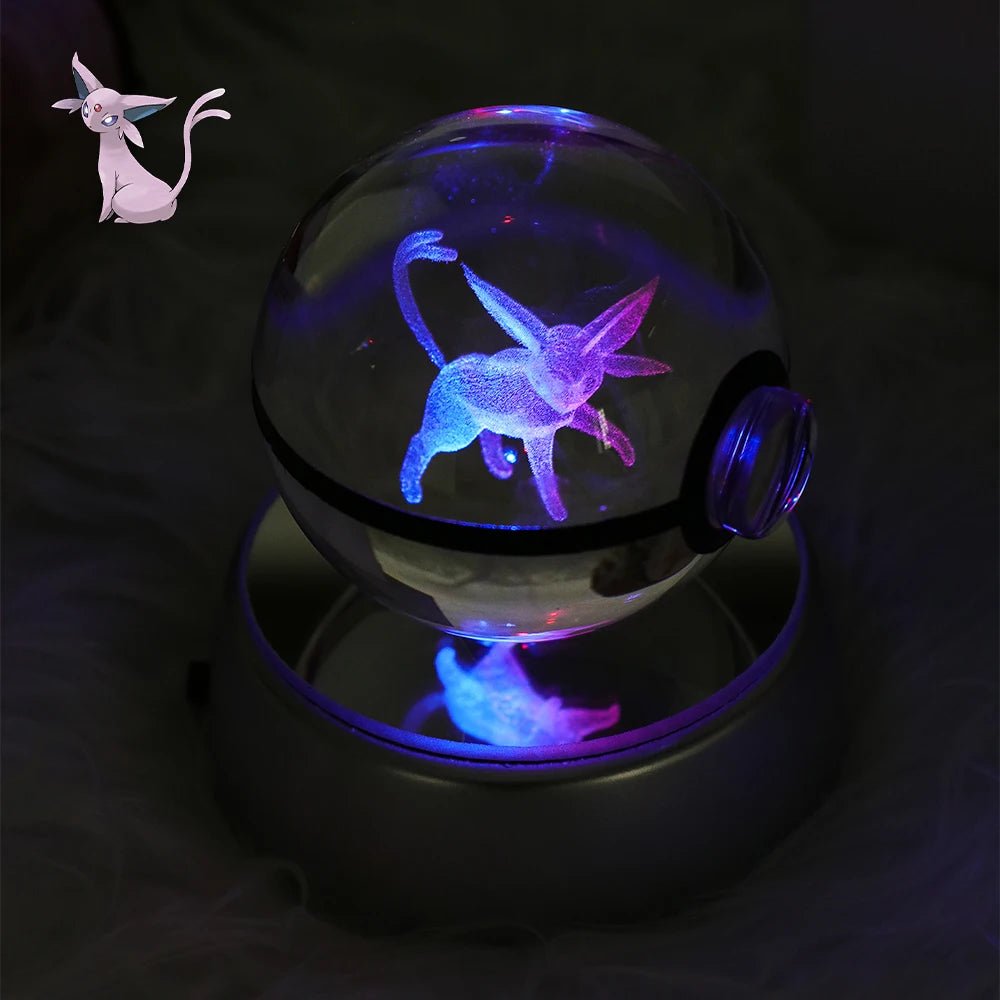 23 Styles POKEMON 3D Crystal Ball Eevee Umbreon Mega Charizard X Squirtle Bulbasaur Pokeball Figure Night Light Glass Ball Decor - KOOLTHINGS