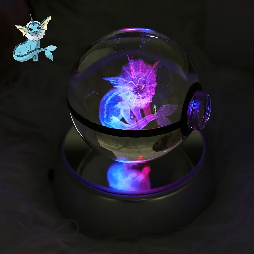 23 Styles POKEMON 3D Crystal Ball Eevee Umbreon Mega Charizard X Squirtle Bulbasaur Pokeball Figure Night Light Glass Ball Decor - KOOLTHINGS