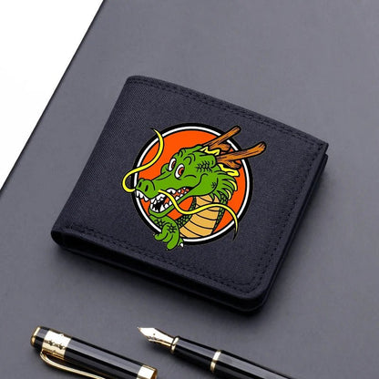 Dragon Ball Men Square Nylon Wallet Anime Character Print Money Clip Stylish Portable Multi Function Card Holder Cartoon Pouch - KOOLTHINGS