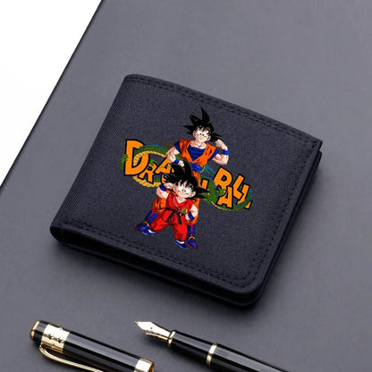 Dragon Ball Men Square Nylon Wallet Anime Character Print Money Clip Stylish Portable Multi Function Card Holder Cartoon Pouch - KOOLTHINGS