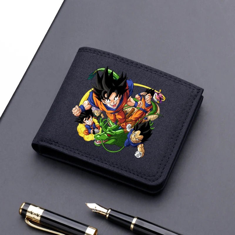 Dragon Ball Men Square Nylon Wallet Anime Character Print Money Clip Stylish Portable Multi Function Card Holder Cartoon Pouch - KOOLTHINGS