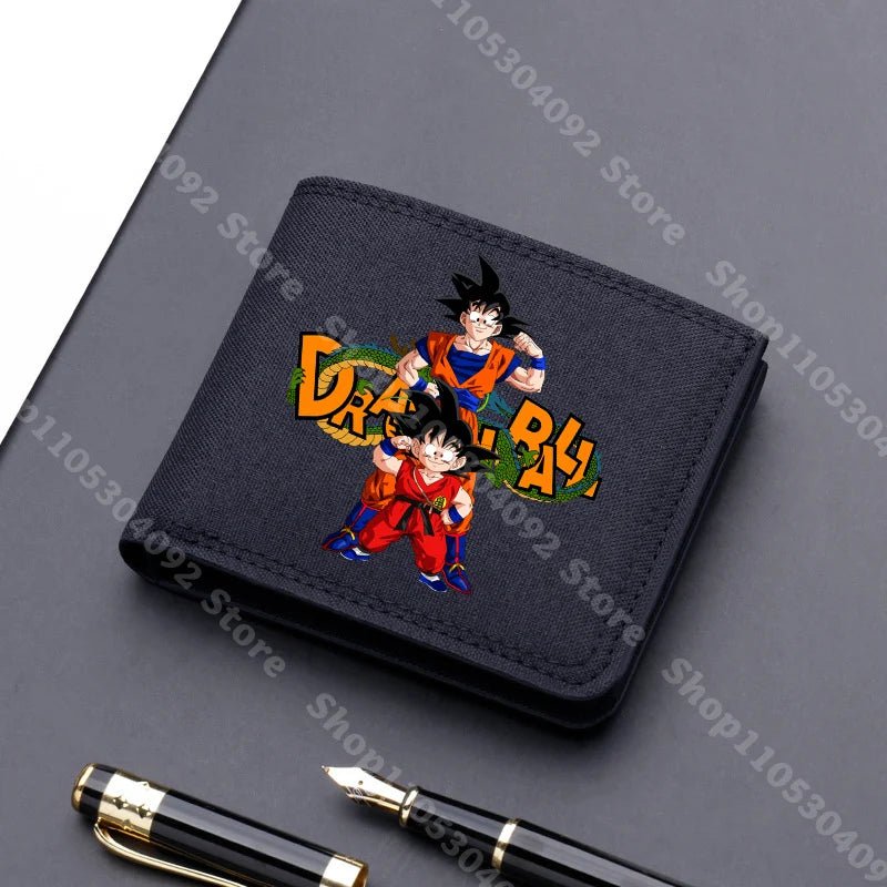 Dragon Ball Men Square Nylon Wallet Anime Character Print Money Clip Stylish Portable Multi Function Card Holder Cartoon