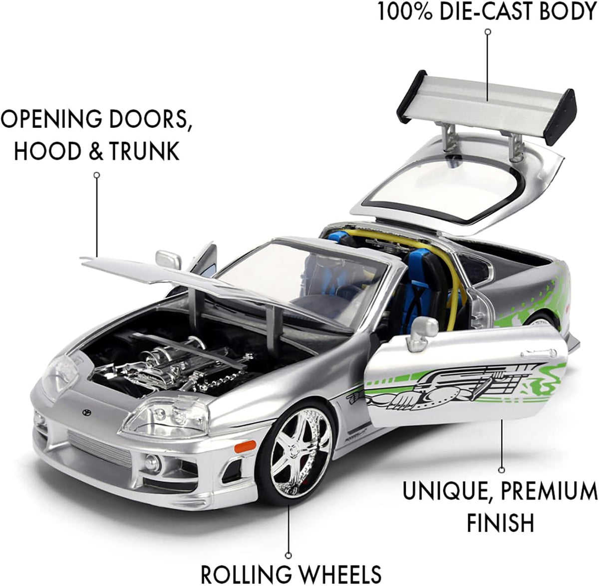 Jada Fast & Furious Anniversary Brian's Toyota Silver Finish 1:24 - KOOLTHINGS