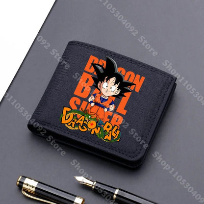 Dragon Ball Men Square Nylon Wallet Anime Character Print Money Clip Stylish Portable Multi Function Card Holder Cartoon Pouch - KOOLTHINGS
