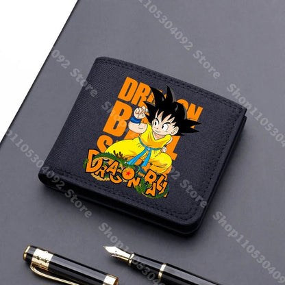 Dragon Ball Men Square Nylon Wallet Anime Character Print Money Clip Stylish Portable Multi Function Card Holder Cartoon Pouch - KOOLTHINGS