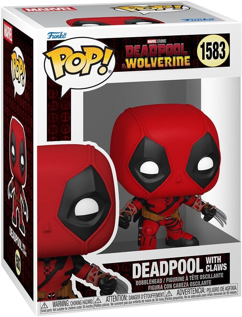 Funko Pop! vinyl figure of Deadpool with claws in packaging
