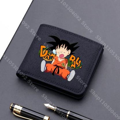 Dragon Ball Men Square Nylon Wallet Anime Character Print Money Clip Stylish Portable Multi Function Card Holder Cartoon Pouch - KOOLTHINGS