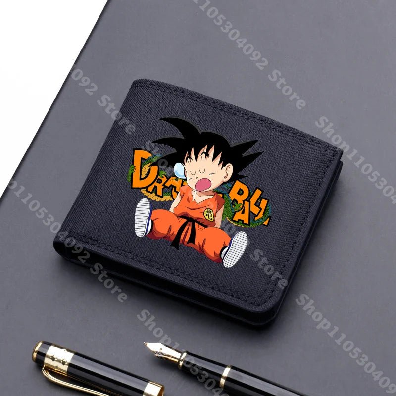 Dragon Ball Men Square Nylon Wallet Anime Character Print Money Clip Stylish Portable Multi Function Card Holder Cartoon Pouch - KOOLTHINGS