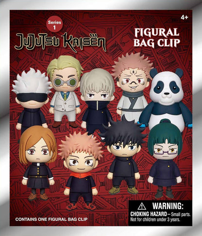 Packaging of Jujutsu Kaisen figurines with a red background