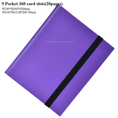 Card Binder with 9 Pocket Trading Card Album Display Binder 360 Side Loading Pocket Holder for TCG Yugioh MTG Game Card Book - KOOLTHINGS