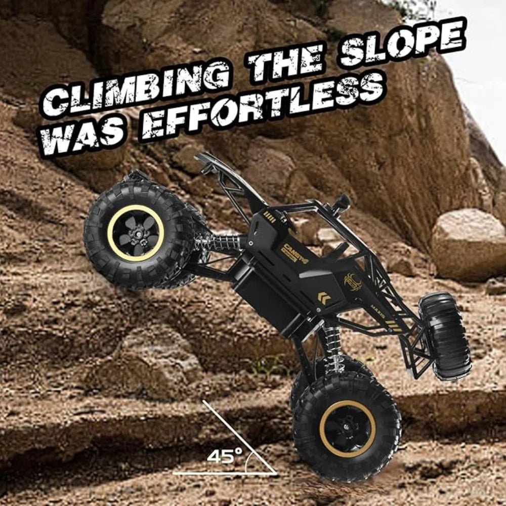 2 Batteries 1:12 Rock Crawler Rechargeable Off Road Truck 4WD Metal Shell LED Headlights RC Remote Control Off Road Car Truck - KOOLTHINGS