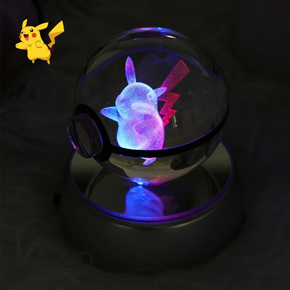 23 Styles POKEMON 3D Crystal Ball Eevee Umbreon Mega Charizard X Squirtle Bulbasaur Pokeball Figure Night Light Glass Ball Decor - KOOLTHINGS