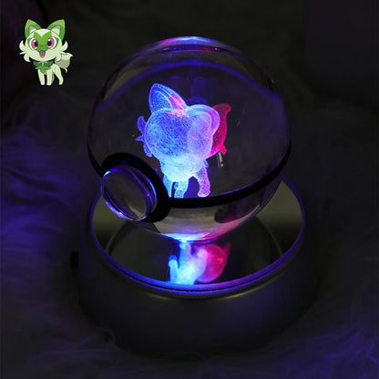 23 Styles POKEMON 3D Crystal Ball Eevee Umbreon Mega Charizard X Squirtle Bulbasaur Pokeball Figure Night Light Glass Ball Decor - KOOLTHINGS