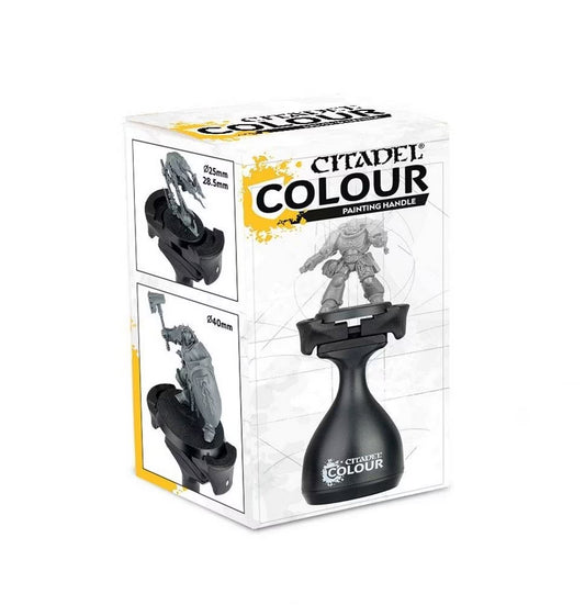 Citadel Colour painting handle packaging with miniature figures on a white background