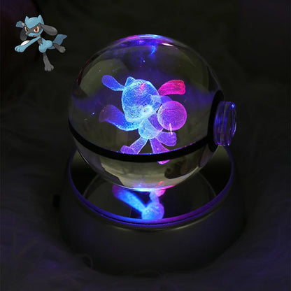 23 Styles POKEMON 3D Crystal Ball Eevee Umbreon Mega Charizard X Squirtle Bulbasaur Pokeball Figure Night Light Glass Ball Decor - KOOLTHINGS
