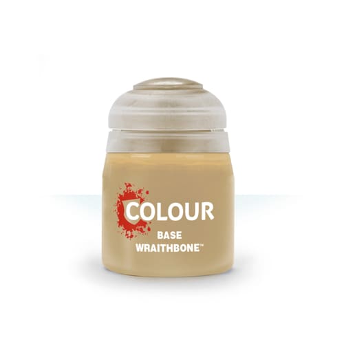 Beige paint jar labeled 'COLOUR BASE WRAITHBONE' on a white background