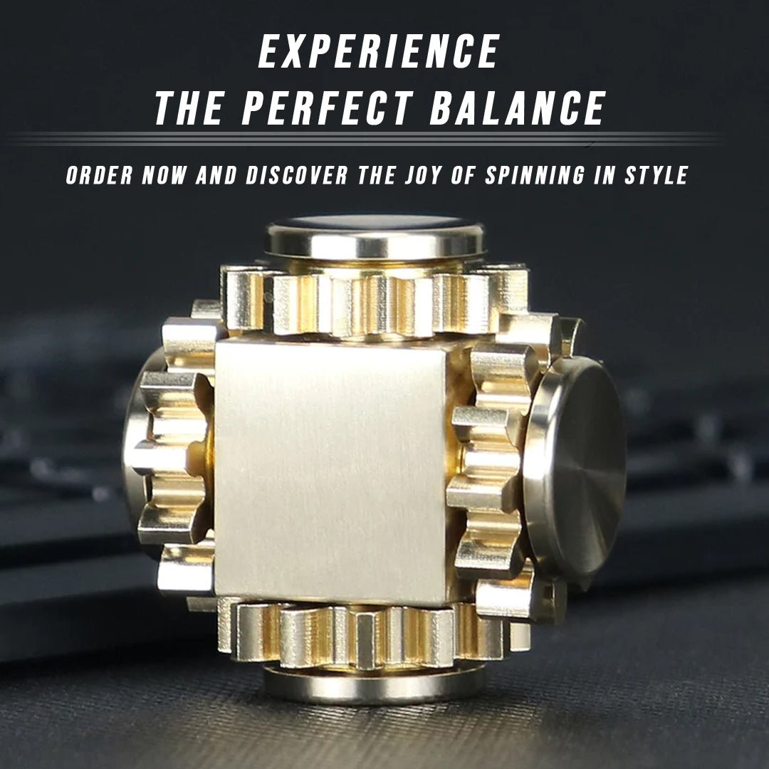 Brass Cube Gears Spinner - KOOLTHINGS