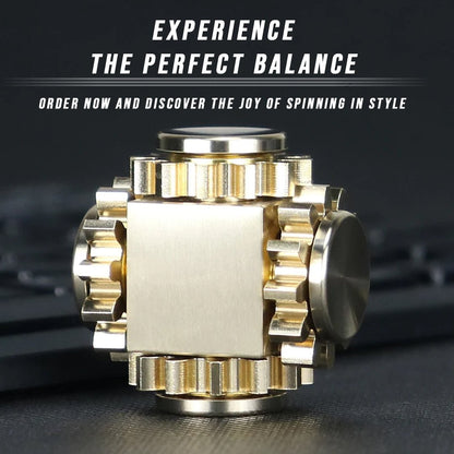 Brass Cube Gears Spinner - KOOLTHINGS