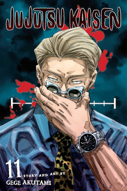 Cover of 'Jujutsu Kaisen' Volume 11 with a character holding their face.