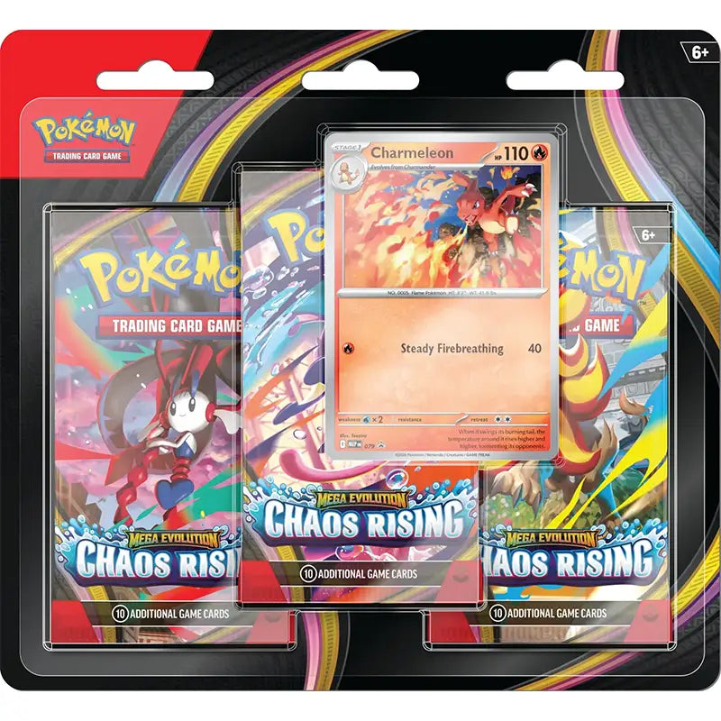 Pokémon Pokemon Trading Card Games Mega Evolutions Chaos Rising 3-Pack Blister