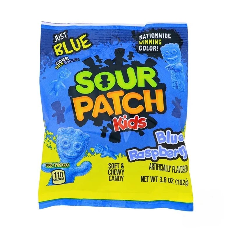 Sour Patch Kids Blue Raspberry, Soft & Chewy Sour Then Sweet Candies - KOOLTHINGS