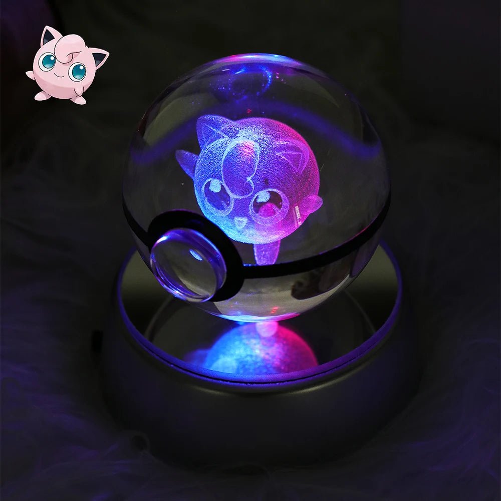 23 Styles POKEMON 3D Crystal Ball Eevee Umbreon Mega Charizard X Squirtle Bulbasaur Pokeball Figure Night Light Glass Ball Decor - KOOLTHINGS