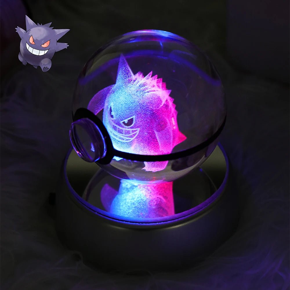23 Styles POKEMON 3D Crystal Ball Eevee Umbreon Mega Charizard X Squirtle Bulbasaur Pokeball Figure Night Light Glass Ball Decor - KOOLTHINGS