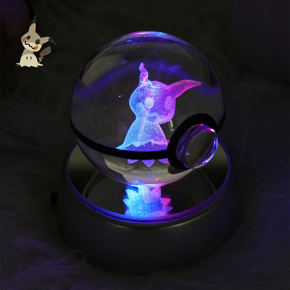 23 Styles POKEMON 3D Crystal Ball Eevee Umbreon Mega Charizard X Squirtle Bulbasaur Pokeball Figure Night Light Glass Ball Decor - KOOLTHINGS
