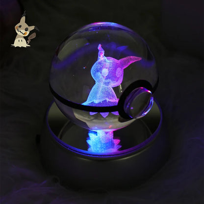 23 Styles POKEMON 3D Crystal Ball Eevee Umbreon Mega Charizard X Squirtle Bulbasaur Pokeball Figure Night Light Glass Ball Decor - KOOLTHINGS
