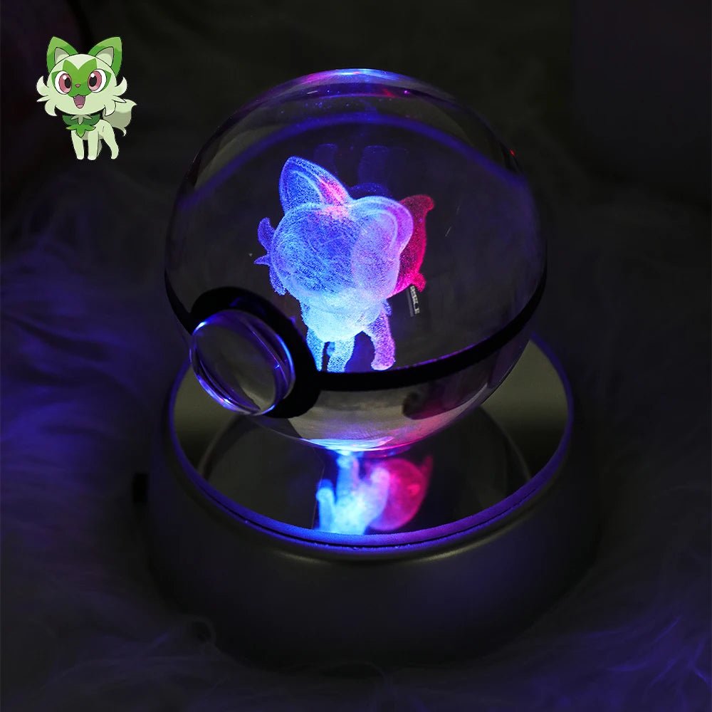 23 Styles POKEMON 3D Crystal Ball Eevee Umbreon Mega Charizard X Squirtle Bulbasaur Pokeball Figure Night Light Glass Ball Decor - KOOLTHINGS