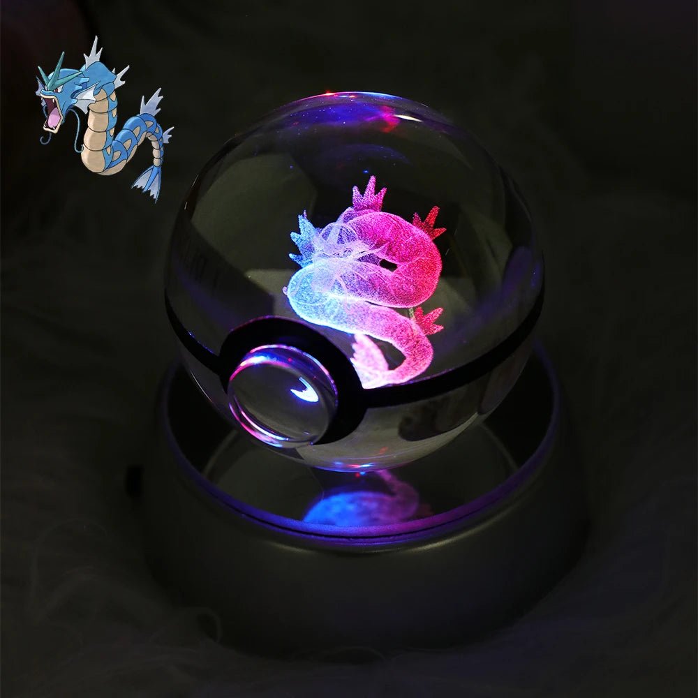 23 Styles POKEMON 3D Crystal Ball Eevee Umbreon Mega Charizard X Squirtle Bulbasaur Pokeball Figure Night Light Glass Ball Decor - KOOLTHINGS