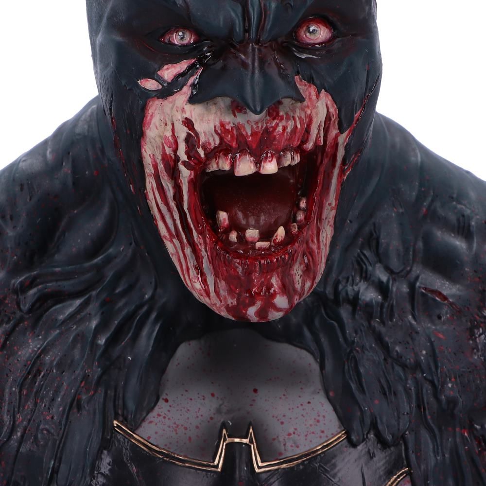 Horror-themed figure with a dark hood and blood-stained face on a white background