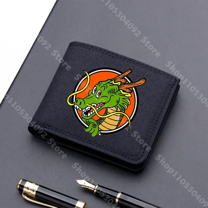 Dragon Ball Men Square Nylon Wallet Anime Character Print Money Clip Stylish Portable Multi Function Card Holder Cartoon Pouch - KOOLTHINGS