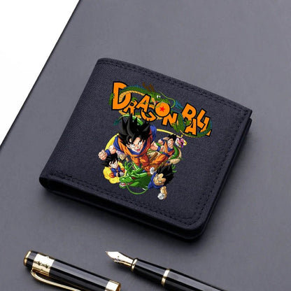 Dragon Ball Men Square Nylon Wallet Anime Character Print Money Clip Stylish Portable Multi Function Card Holder Cartoon Pouch - KOOLTHINGS