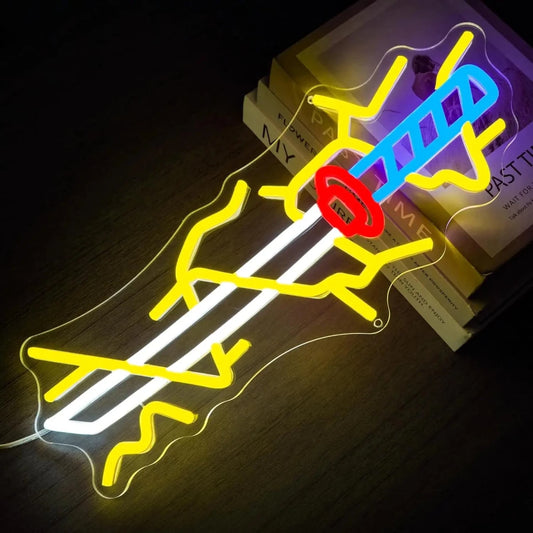 Anime Sword Neon Sign Japanese Sword Wall Art Light USB LED Neon Light for Bar Gaming Room Bedroom Decoration Birthday Gift