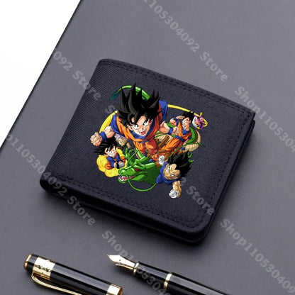 Dragon Ball Men Square Nylon Wallet Anime Character Print Money Clip Stylish Portable Multi Function Card Holder Cartoon Pouch - KOOLTHINGS