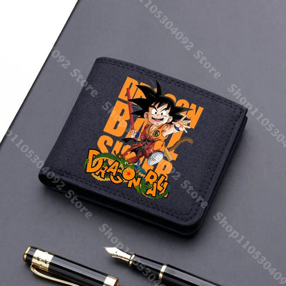 Dragon Ball Men Square Nylon Wallet Anime Character Print Money Clip Stylish Portable Multi Function Card Holder Cartoon Pouch - KOOLTHINGS